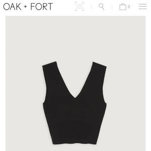 OAK + FORT V-Neck Sweater Tank - Black XS